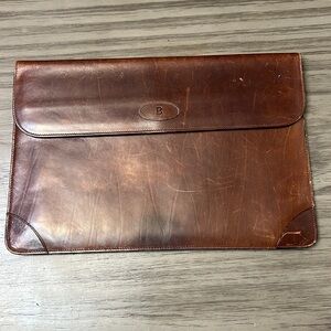 BALLY BROWN LEATHER DOCUMENT/ PORTFOLIO CASE